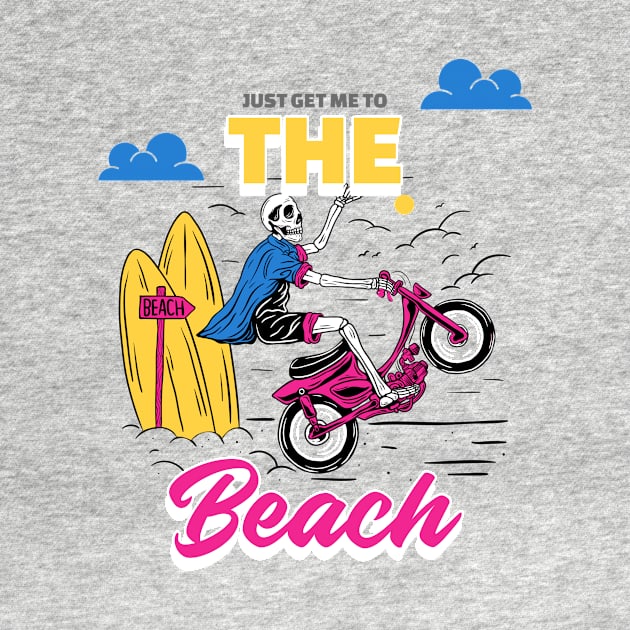 Just Get Me to the Beach Surfing Motorcycle Skull by letnothingstopyou